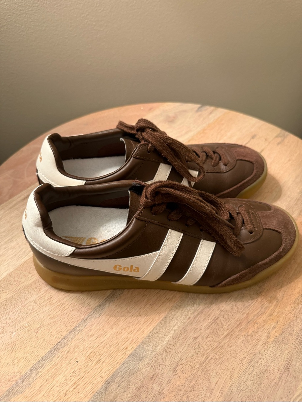 Gola Women’s Torpedo Sneakers Dark Brown/Off White - Picture 4 of 11